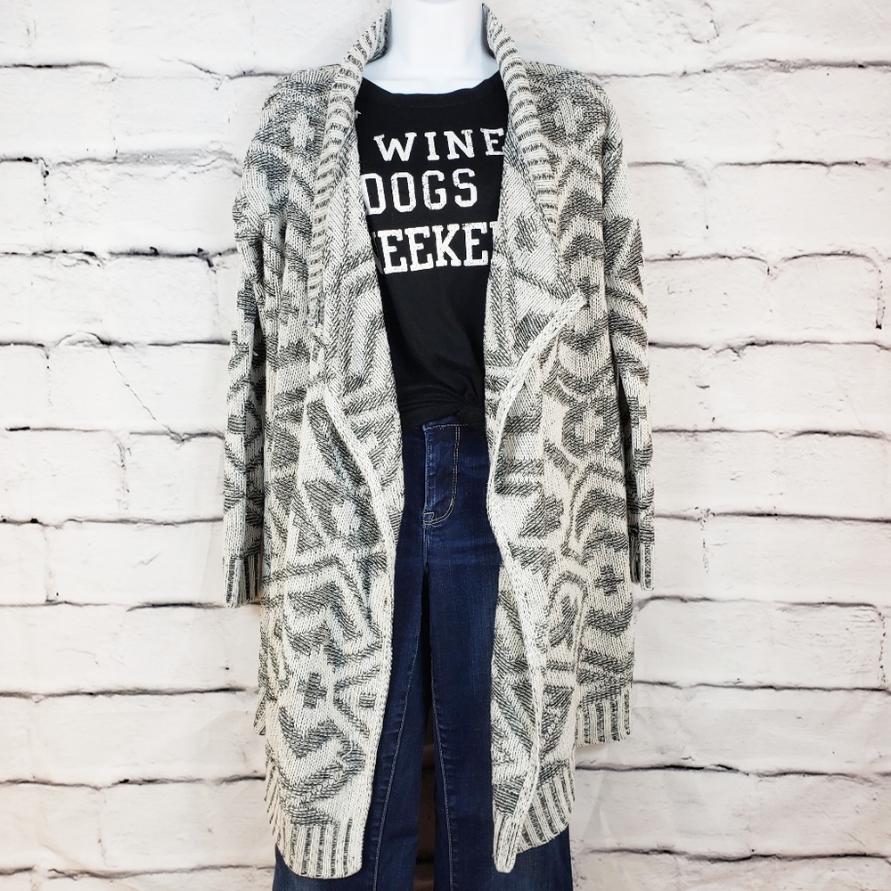 Charlotte Russe Drape Front Aztec Print Sweater S